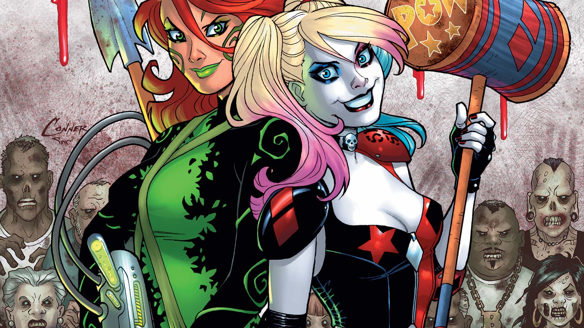 This is an illustration of Harley Quinn and Poison Ivy, by DC Comics. 