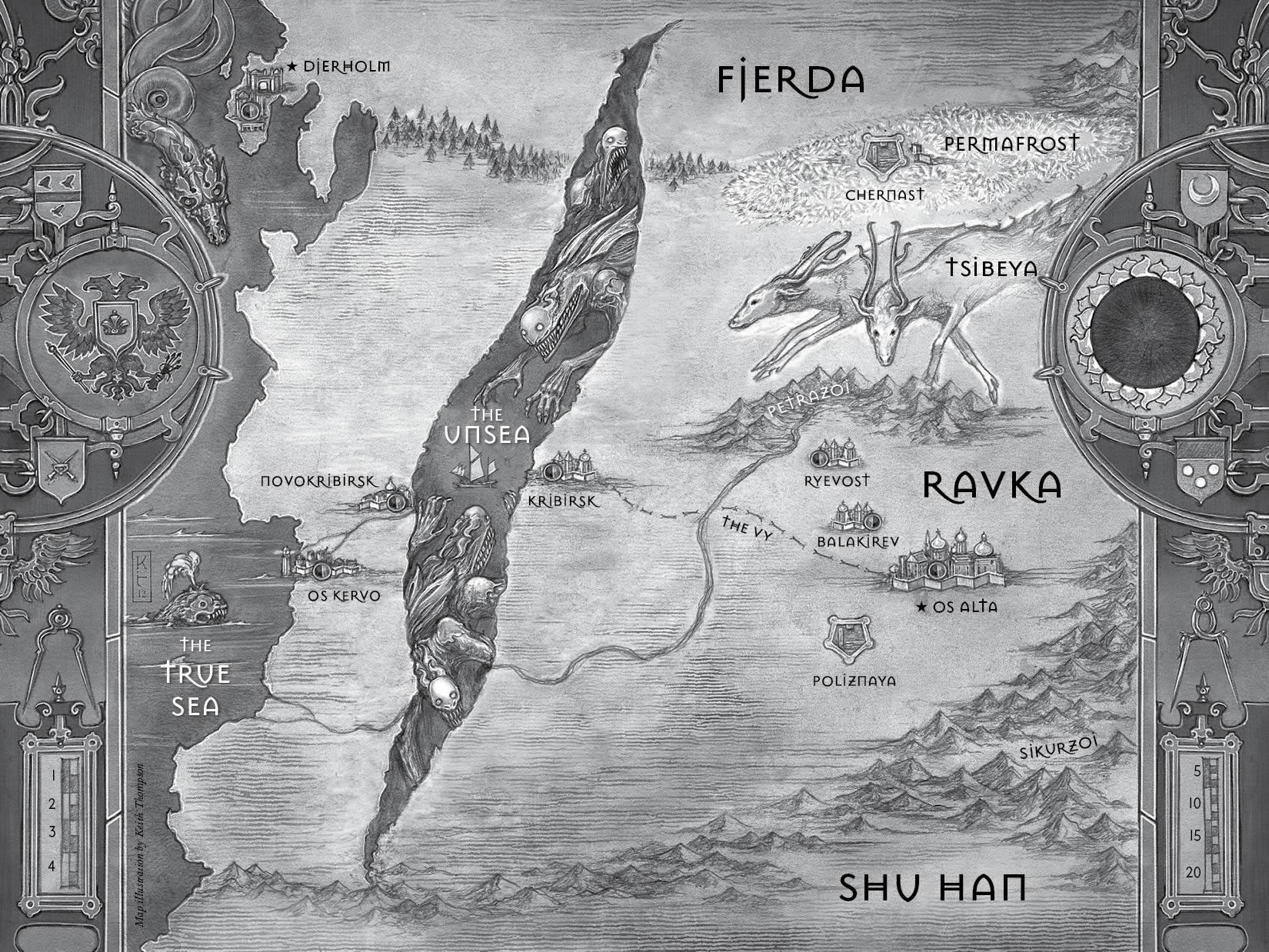 A map of the Russia-inspired country of Ravka.