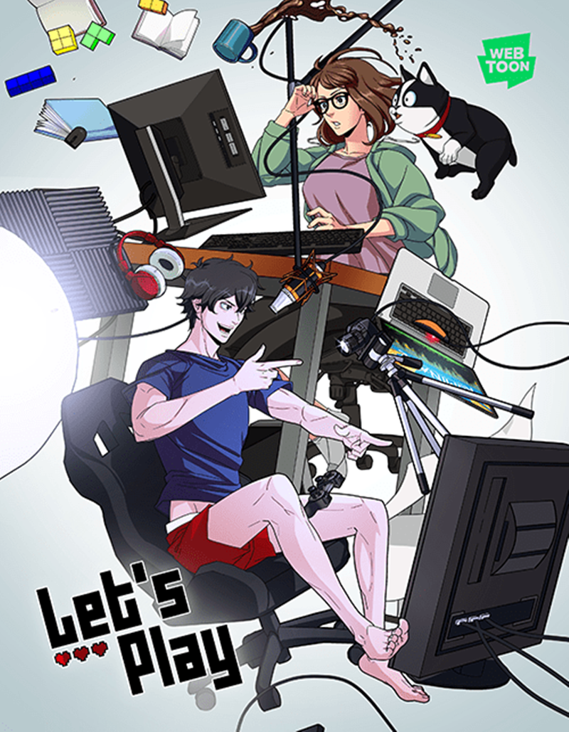 Sam and Marshall in Mongie's Webtoon, Let's Play. 