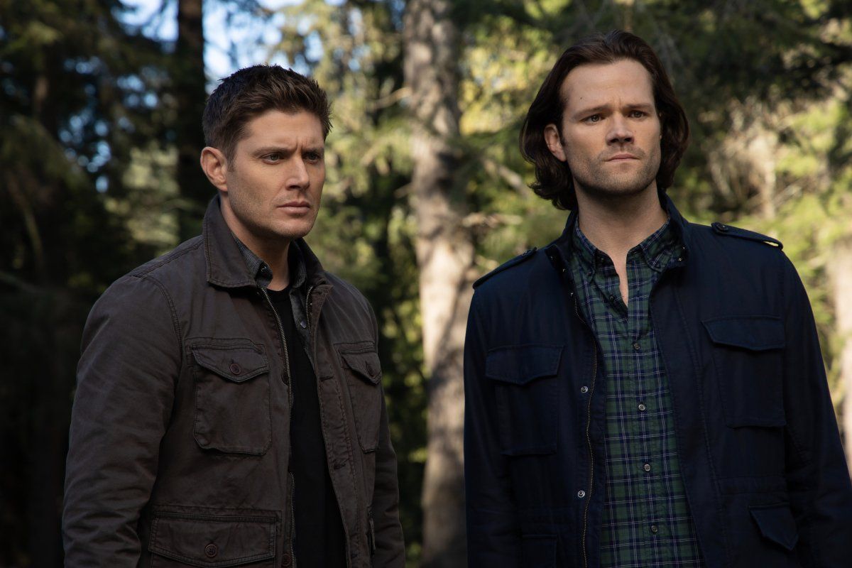 Dean, Sam, and Cas standing in intimidating poses from Supernatural.