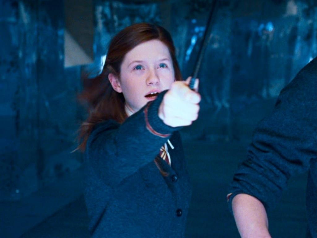 Ginny Weasley practicing her patronus. 