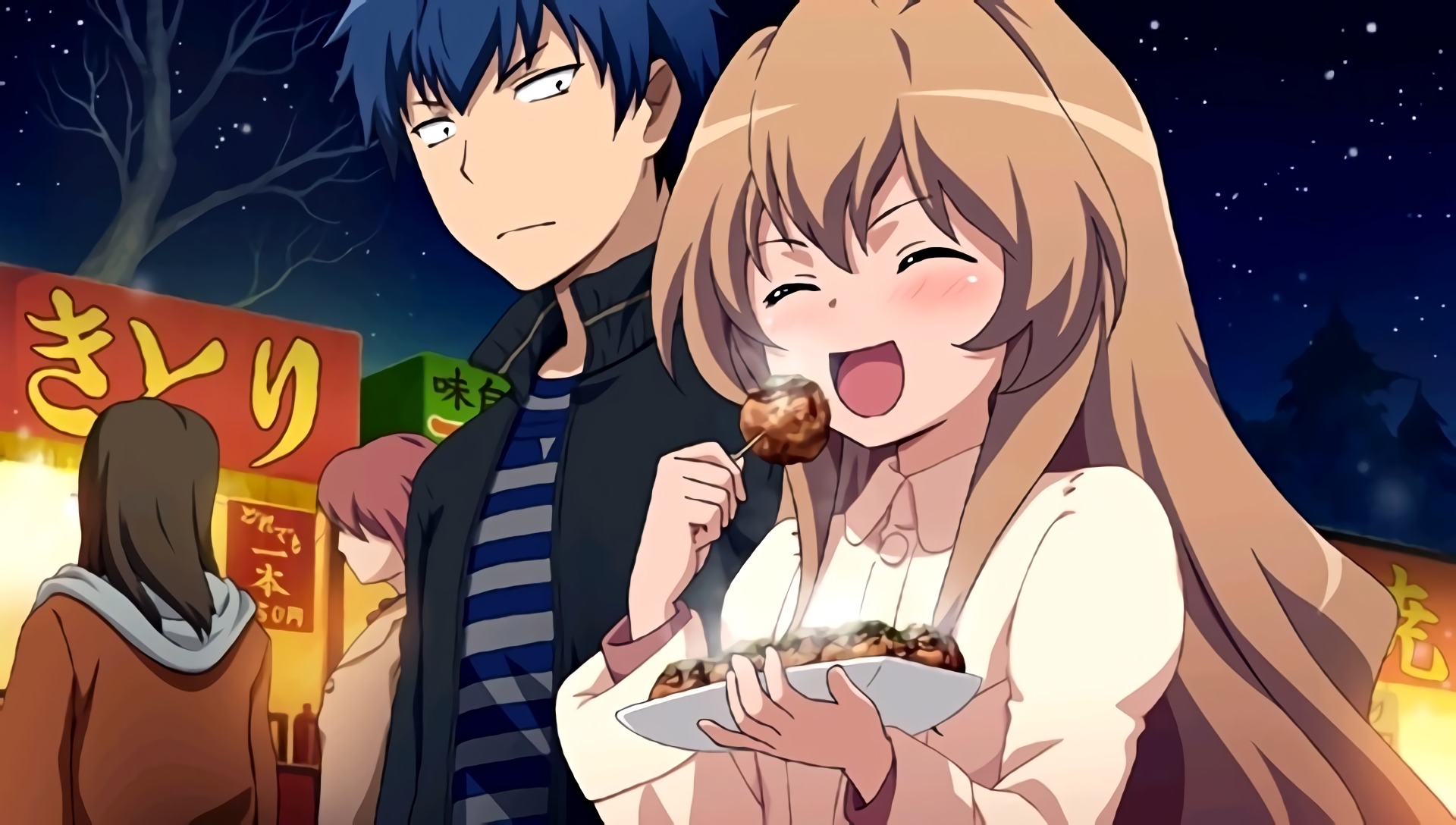 toradora wallpaper taiga and ryuuji kiss