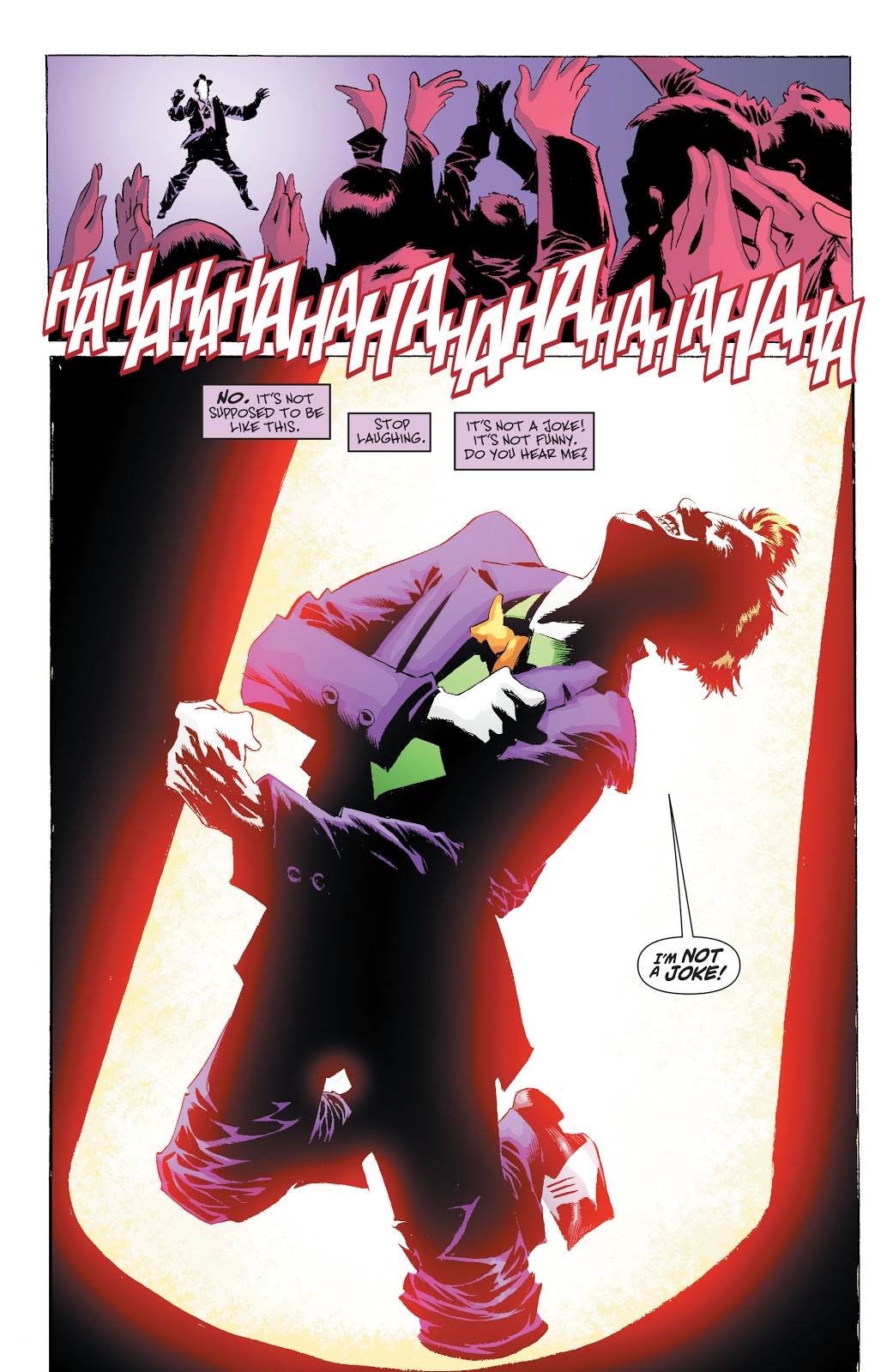 This image is from Superman/Batman Vol 1 #65 (2009), where the Joker is having a nightmare that he is being laughed at by an audience at the circus. 