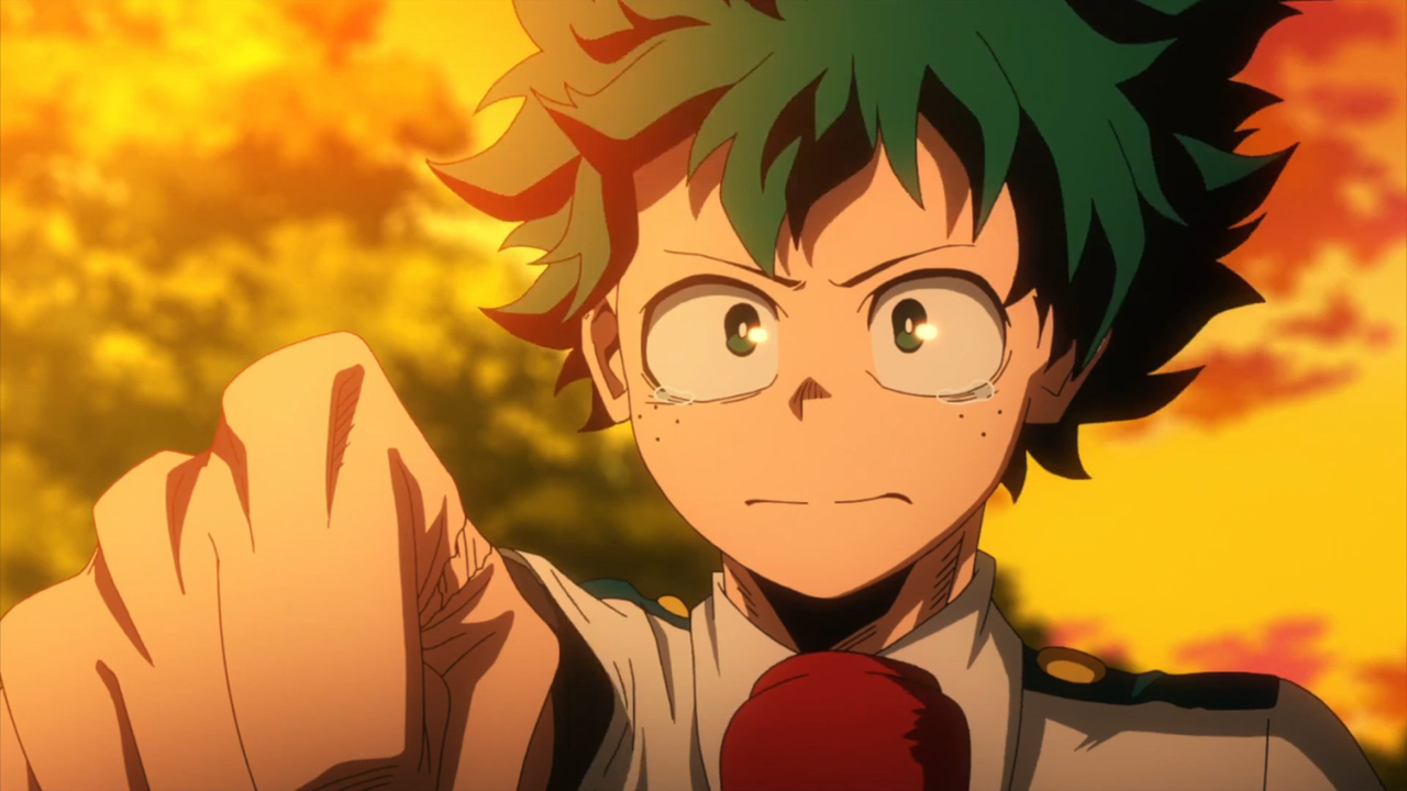 Deku sheds tears as he remembers why he wants to be a hero.