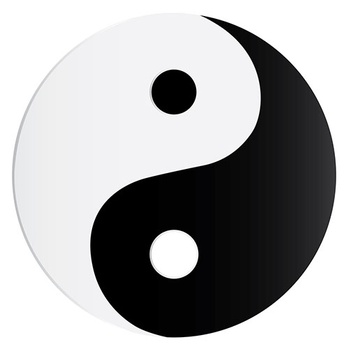 A black and white feng shui symbol.