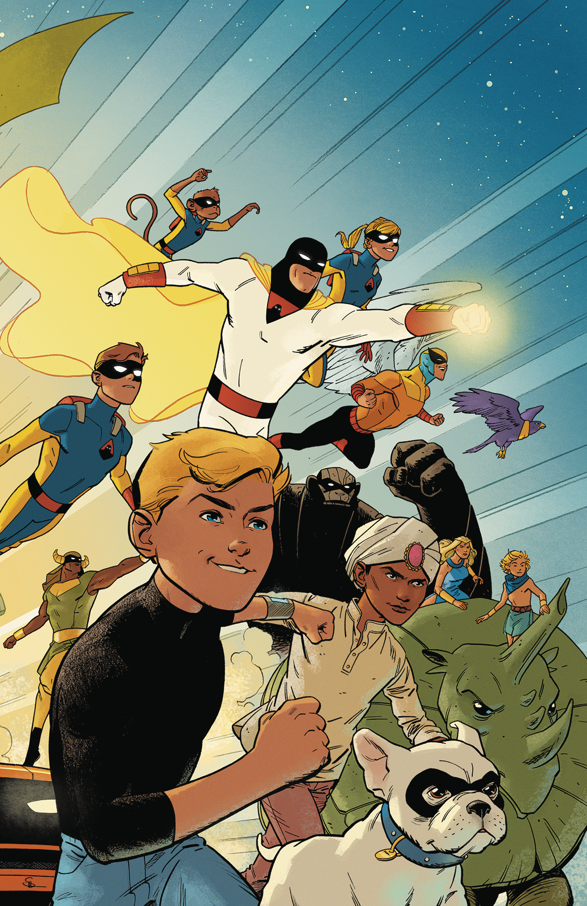 The Future Quest #1 cover features Johnny Quest, Hadji, Bandit, Space Ghost, and other Hanna-Barbera characters.