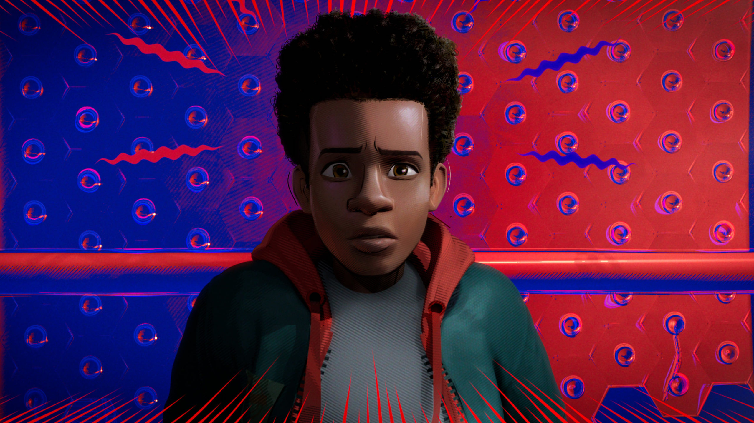 This image is from Spider-Man: Into the Spider-Verse (2018), where Miles' "spidey" senses started to act up. 