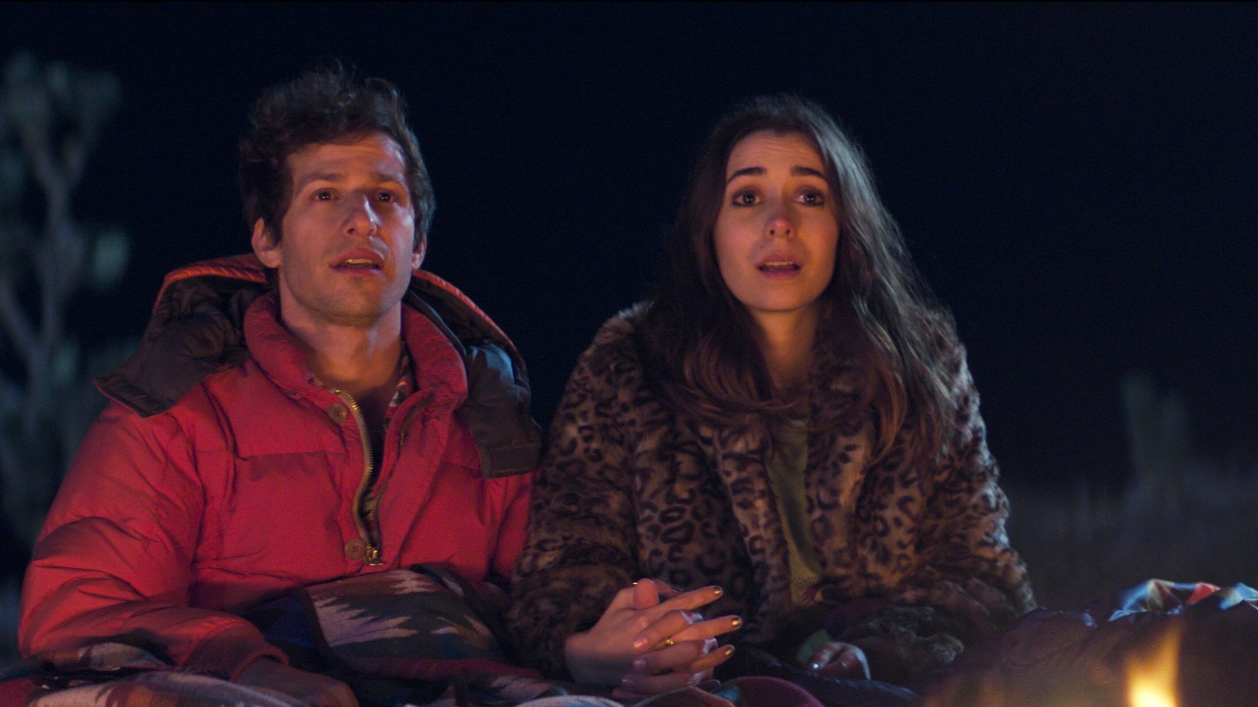 Andy Sandberg and Cristin Milioti in the Hulu Original film Palm Springs