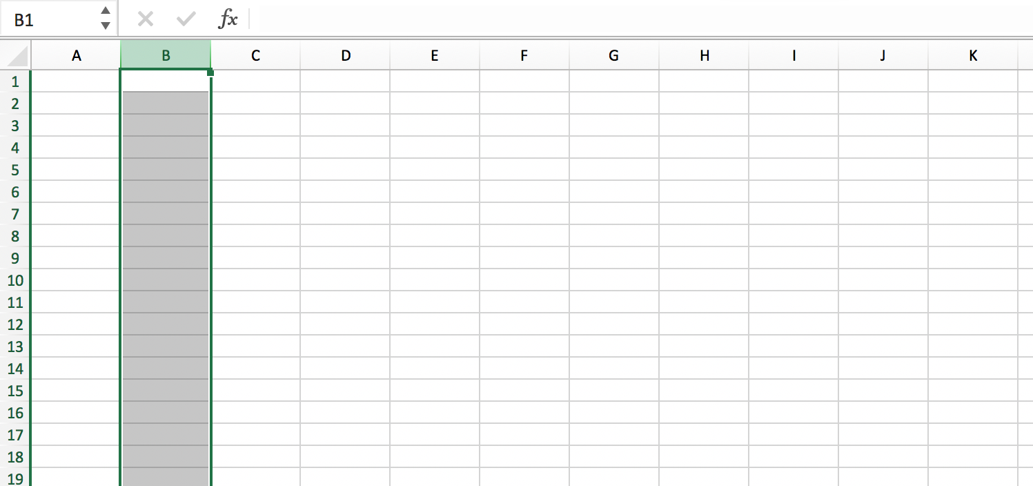 A simple, blank spreadsheet on a white background.