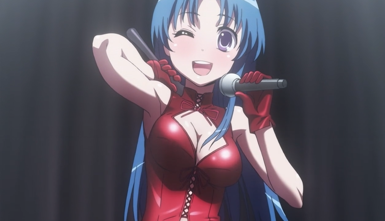 Ami from Toradora dresses in dominatrix-type lingerie as she emcees her high school festival’s fashion show.