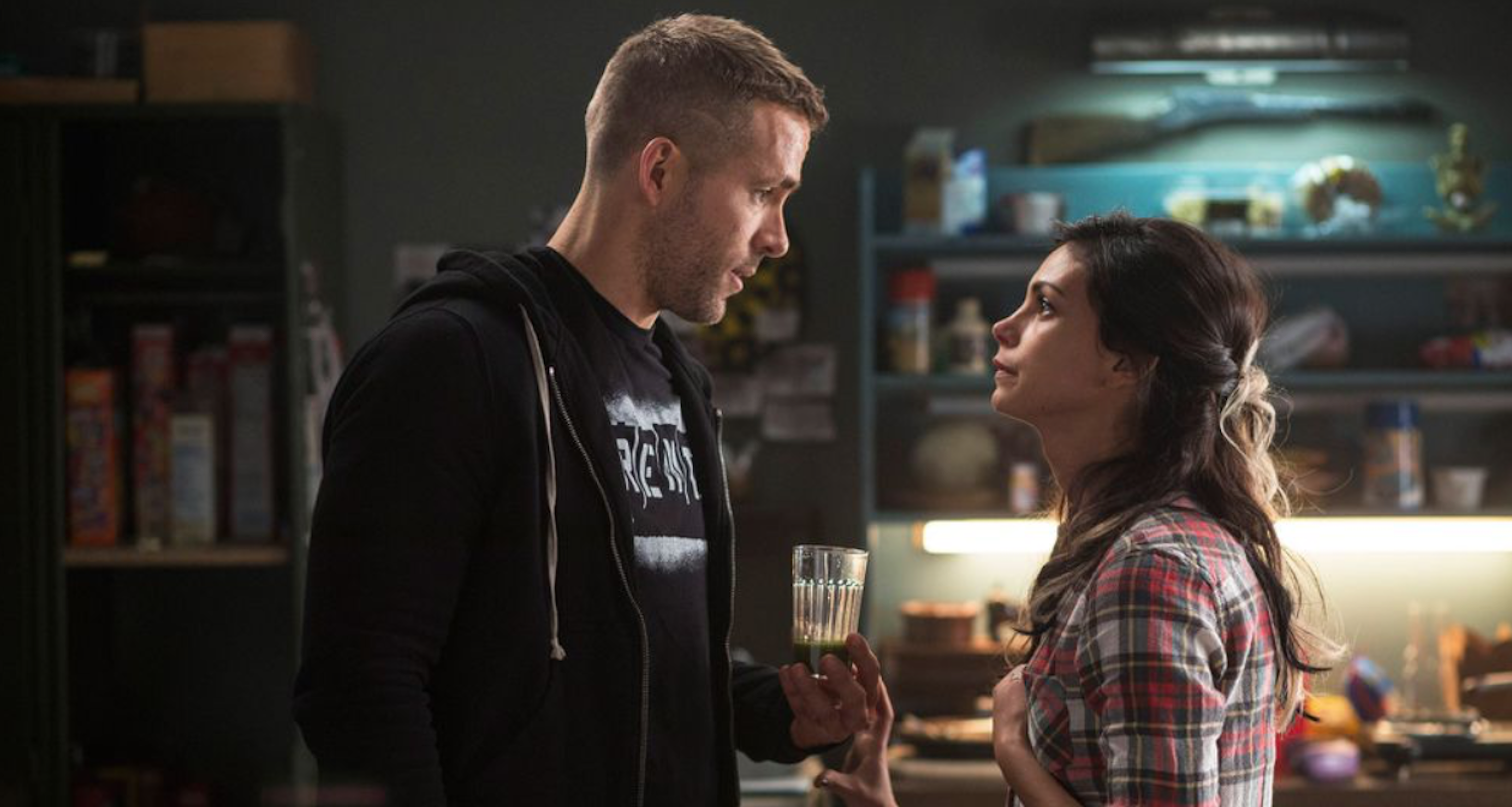 This image is from Deadpool (2016) where Wade Wilson was introducing himself to his future fiancé, Vanessa. 