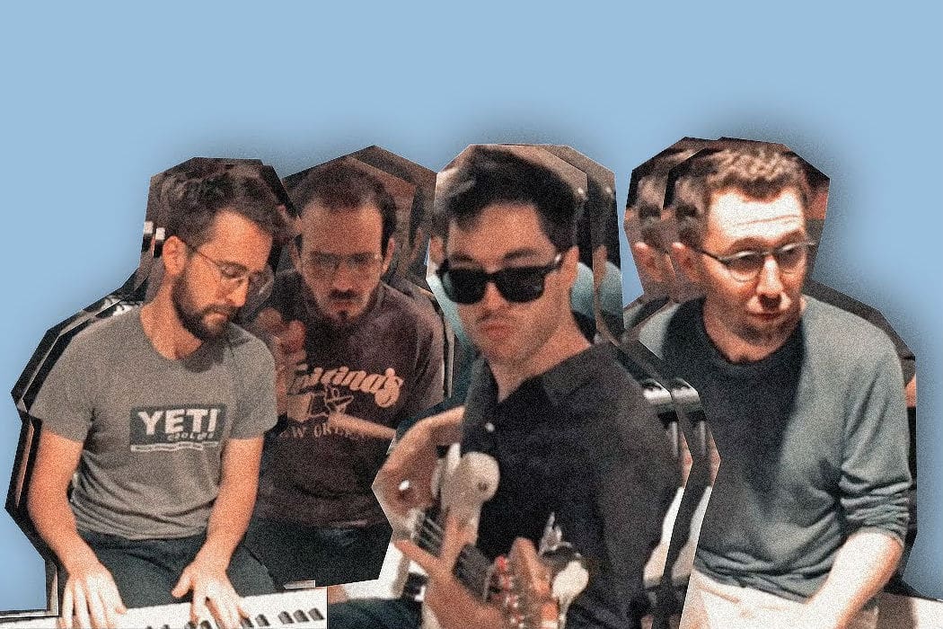 The original four members of Vulfpeck: Woody Goss, Theo Katzman, Joe Dart, and Jack Stratton. 