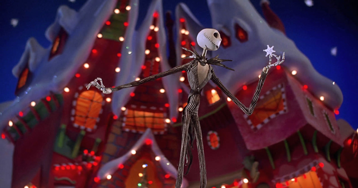 Jack Skellington admiring a snowflake in The Nightmare Before Christmas.