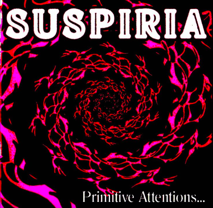 Cover art for Suspiria's album Primitive Attentions..., on which "Allegedly, Dancefloor Tragedy" appears.