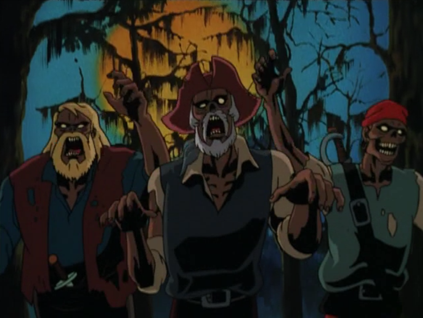 Animated zombies in Scooby Doo on Zombie Island, popular among '90s horror movies.