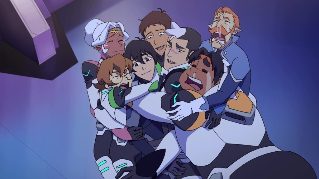 Team Voltron engaging in a heart-warming moment. 