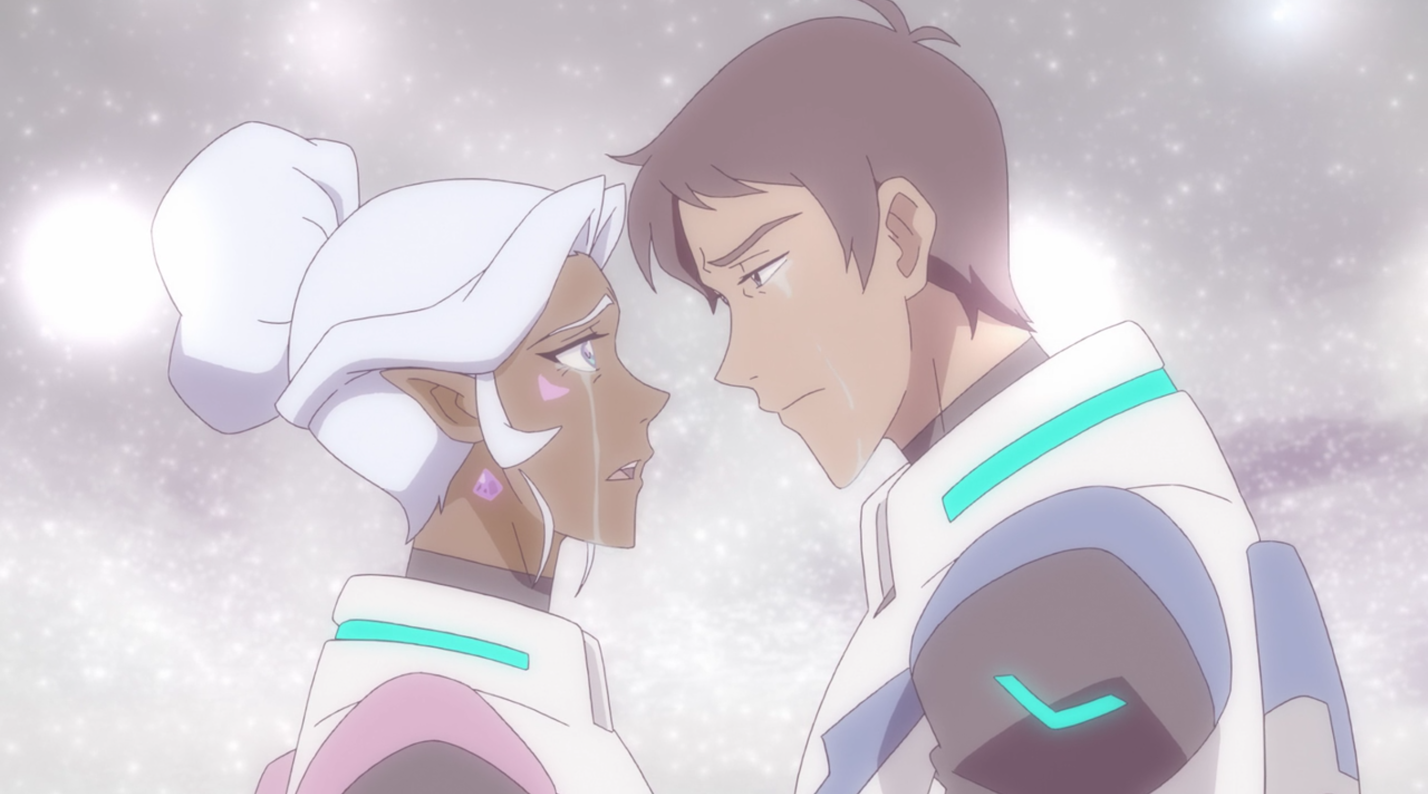 Lance and Allura share a heart-wrenching good-bye before Allura makes the ultimate sacrifice. 