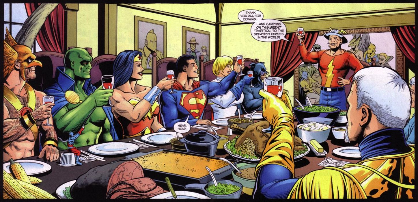 Family dinner served for and by the Fantastic Four family.