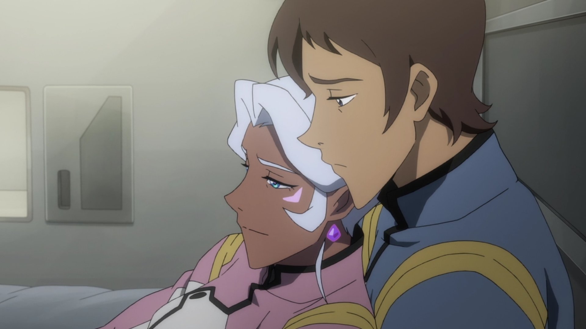 Allura and Lance share a tender moment, but the uncertainty of their future together is clear.