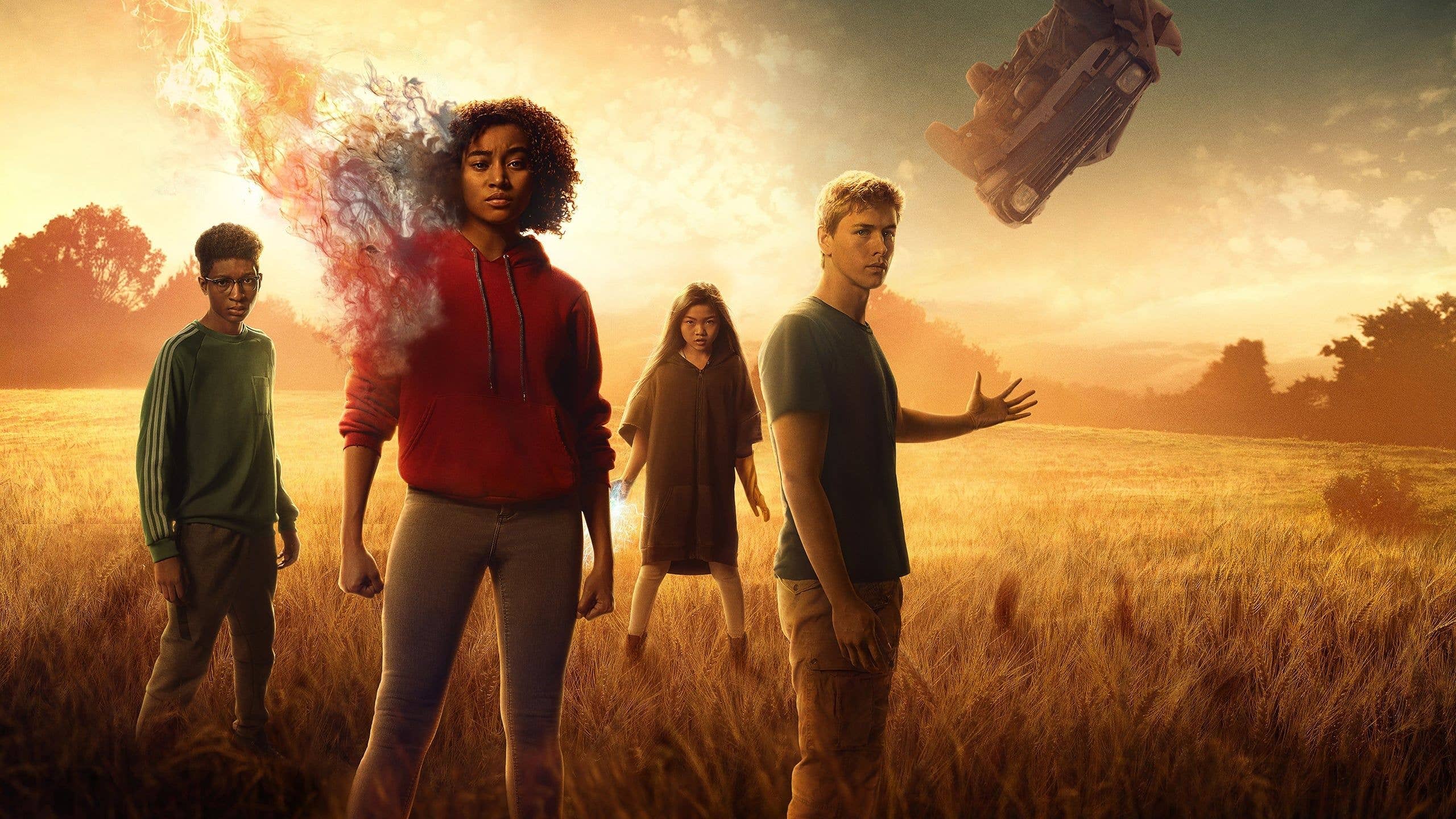 Children from The Darkest Minds trilogy use their powers in cornfield.