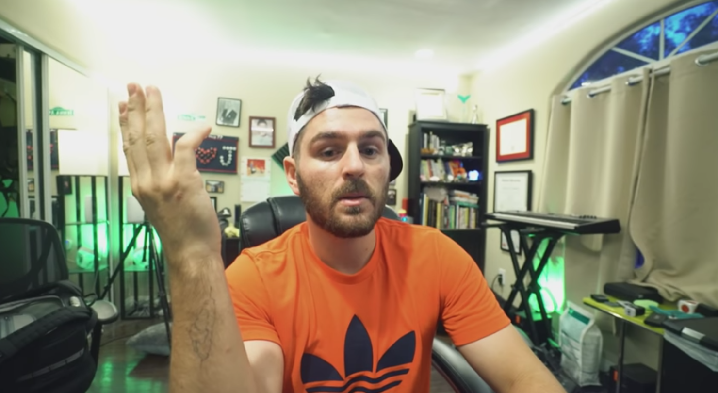 An image from Julien Solomita's YouTube video where he urges fans not to come to his home. 