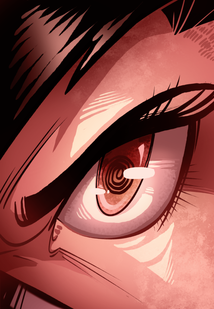 Cover of Vanquished: Weird Princ{ess} issue 3; close up of an angry eye 