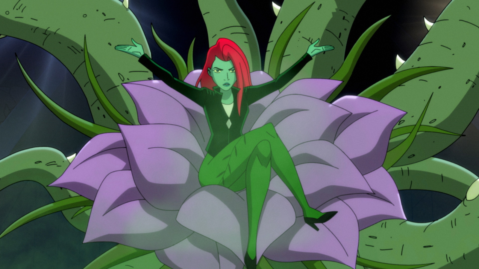 Poison Ivy using her plant based powers.