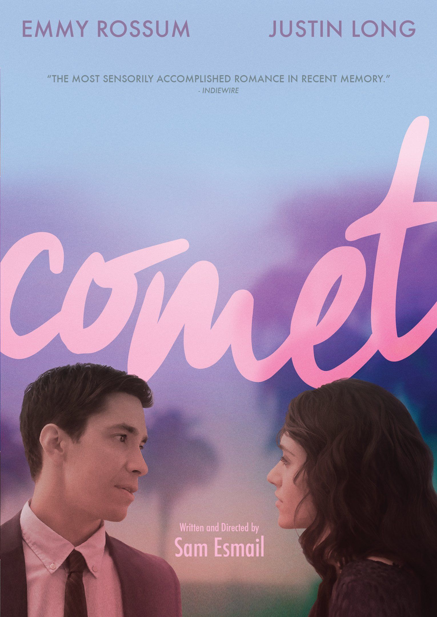 Movie poster of Comet, starring Justin Long and Emmy Rossum.