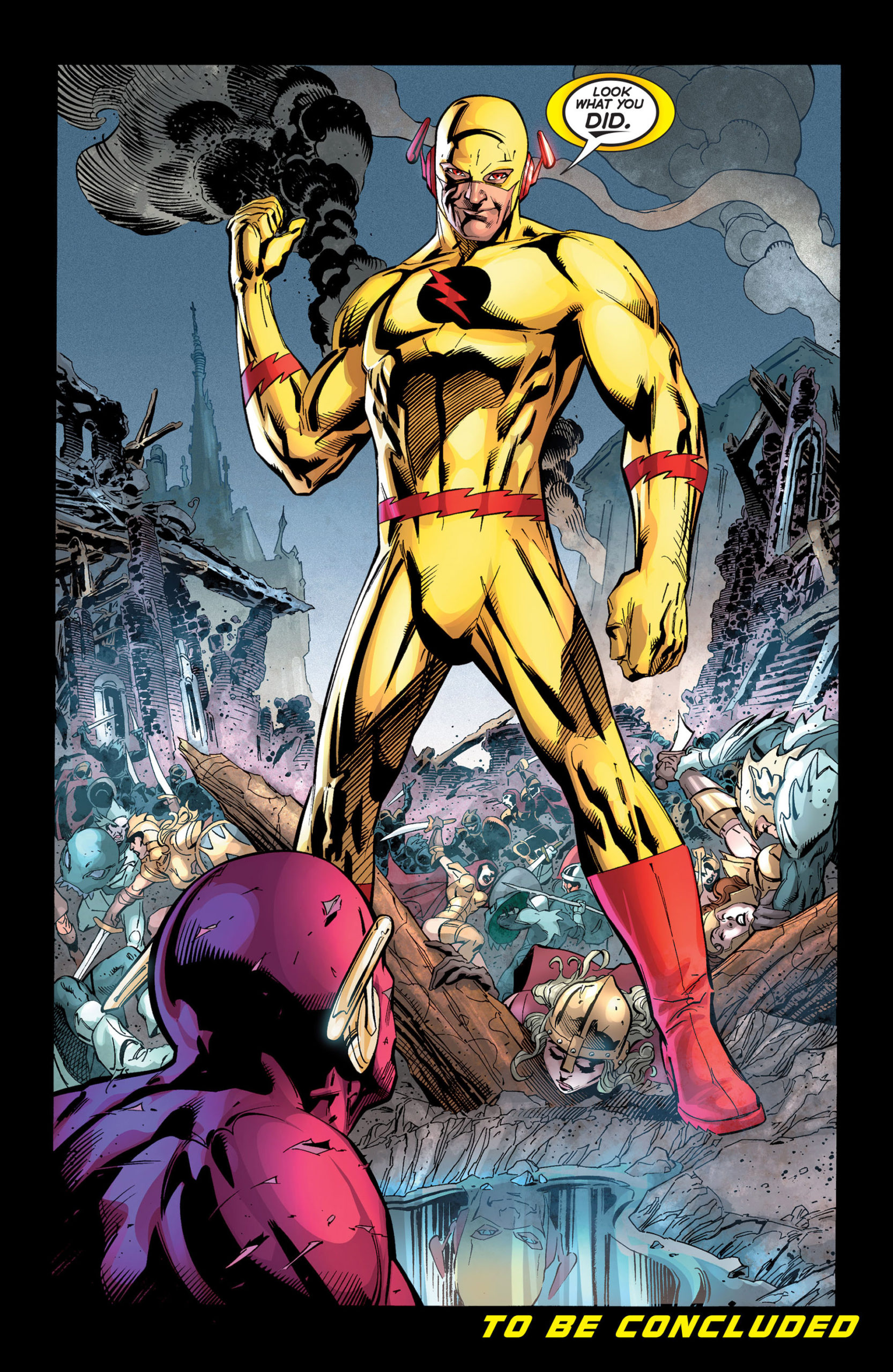 The Reverse Flash finally makes an appearance as he stares down an injured Barry Allen in Flashpoint.