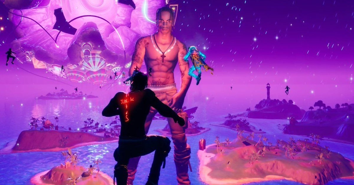 A vibrantly-colored capture during Travis Scott's Fortnite concert in June. (Source: Epic Games)