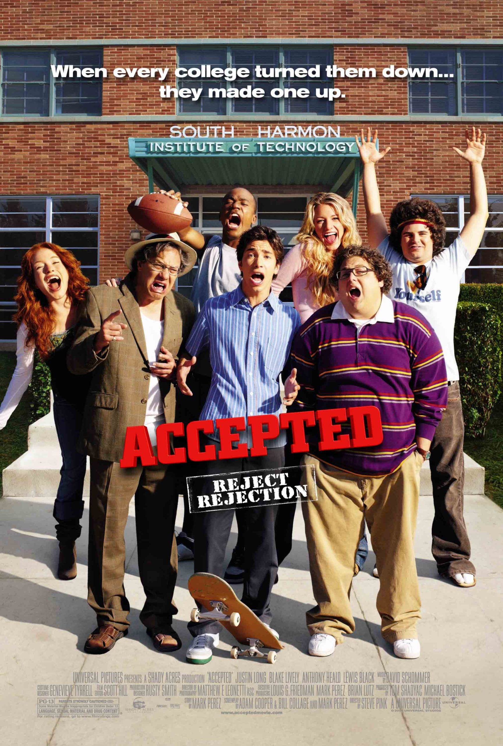The DVD cover of Accepted starring Justin Long. 