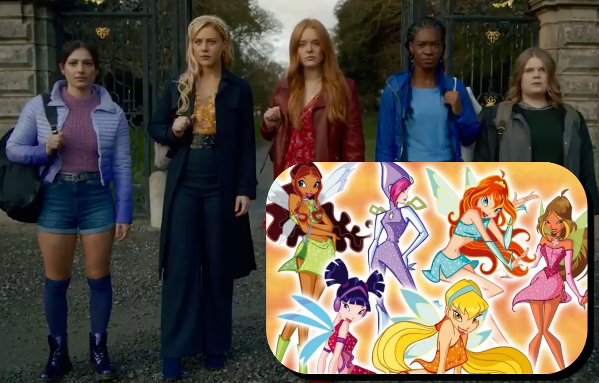 The main cast of the new series next to the main cast of the original series