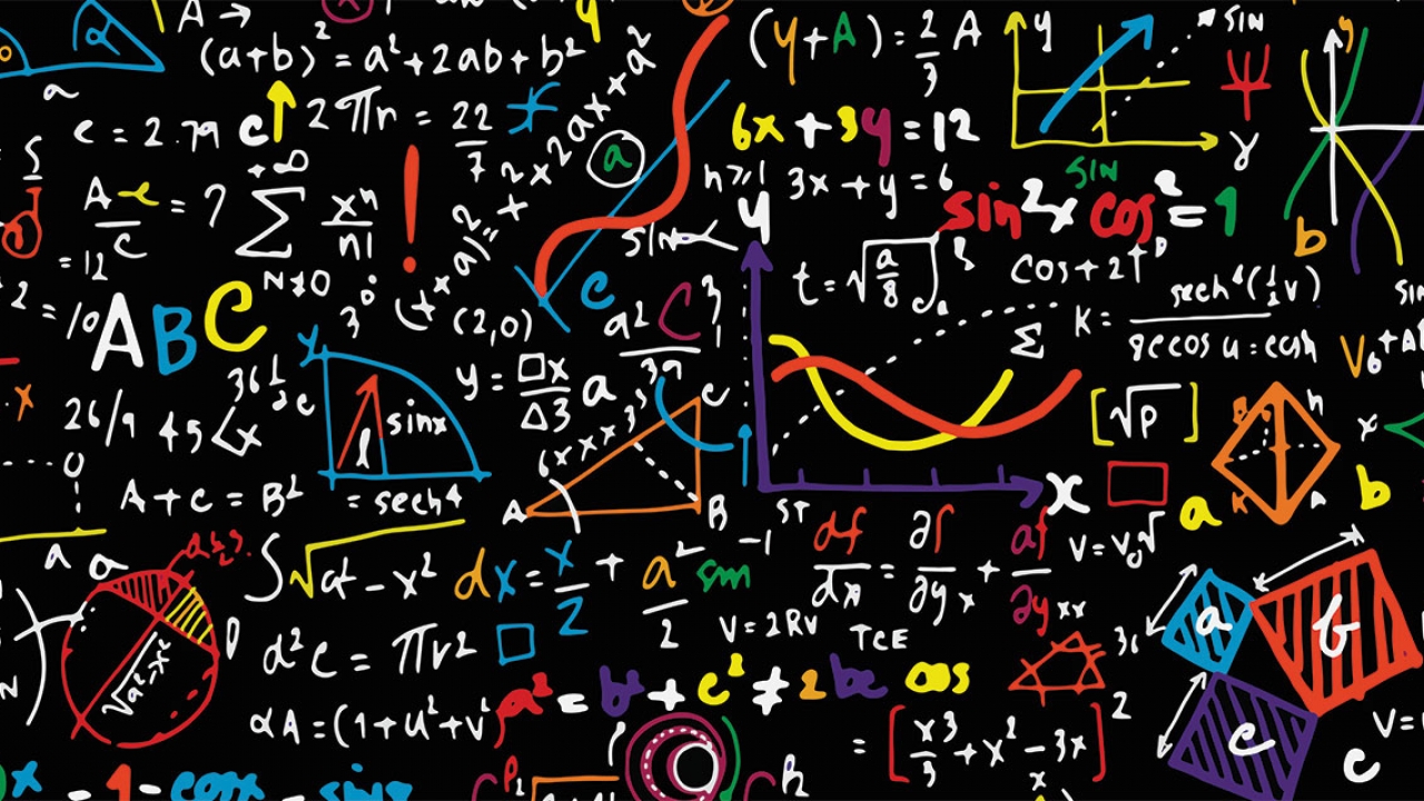 Math symbols and equations in different colors. Credit: Wellesley