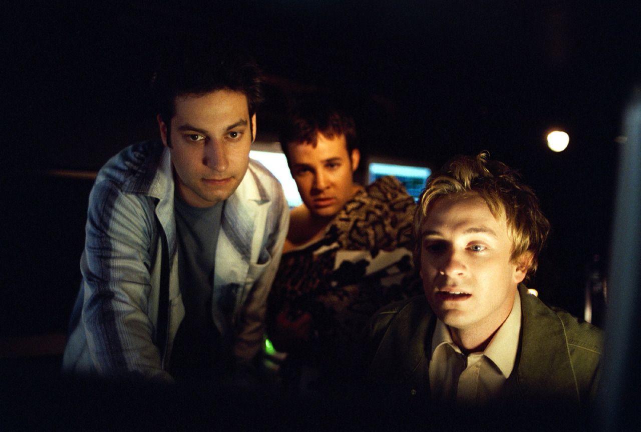 Warren, Jonathan, and Andrew, members of the evil "Trio," in a shot from Buffy the Vampire Slayer, 1997-2003. (Photo by Mutant Enemy Productions/20th Century Fox)