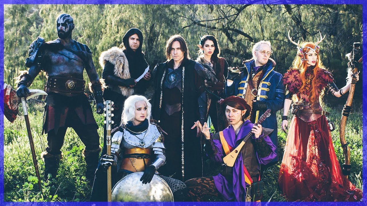 The cast of Critical Role dressed as their Campaign 1 characters Vox Machina.
