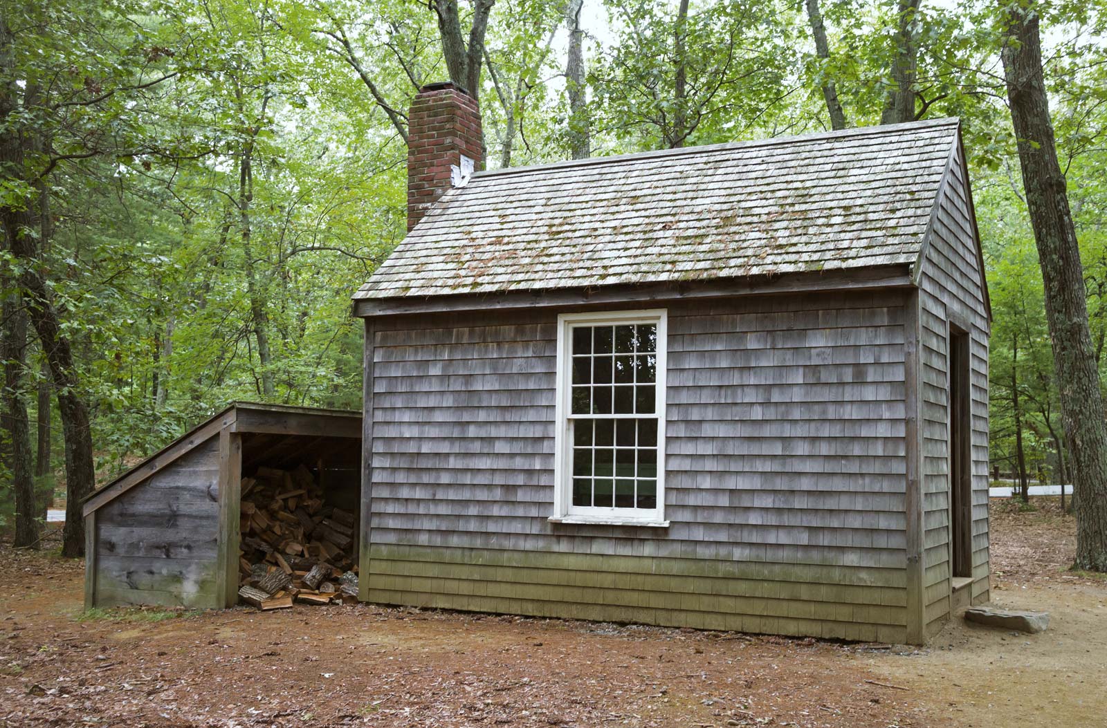 A replica of Thoreau's cabin at Walden Pond State Reservation in Concord, Massachusetts. (Photo by Heather Nicaise—iStockphoto/Thinkstock)