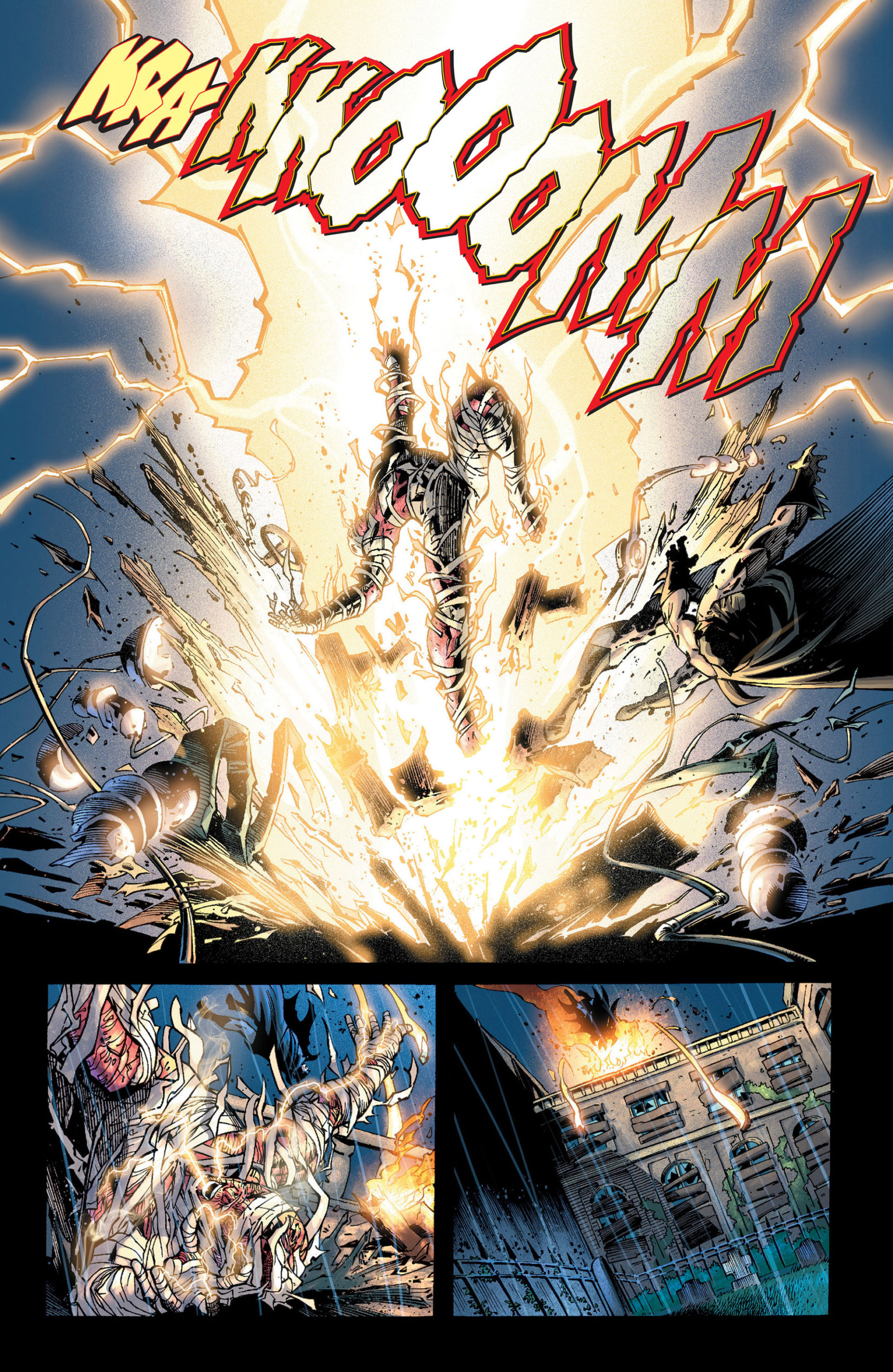 Barry gets struck by lighting to attempt to get his powers back in Flashpoint.