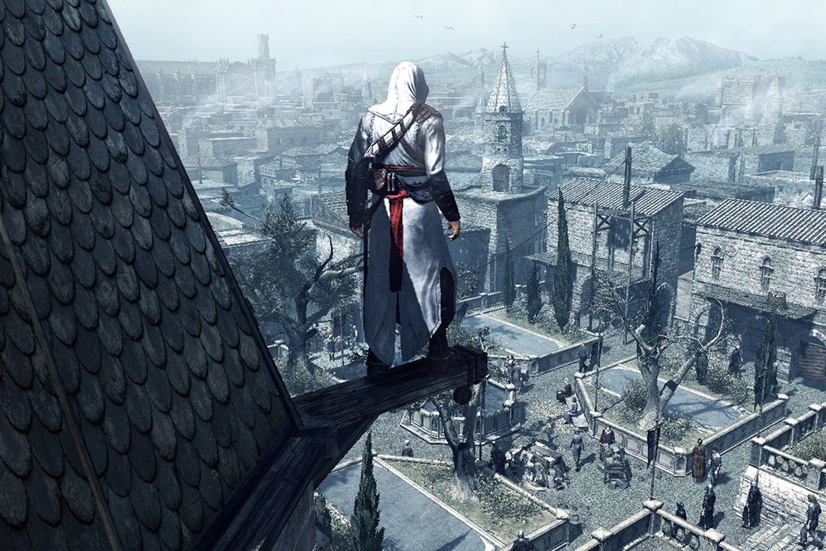 "Assassin's Creed." Ubisoft. 2007.

Altair stands on a pillar of the highest point on a building.