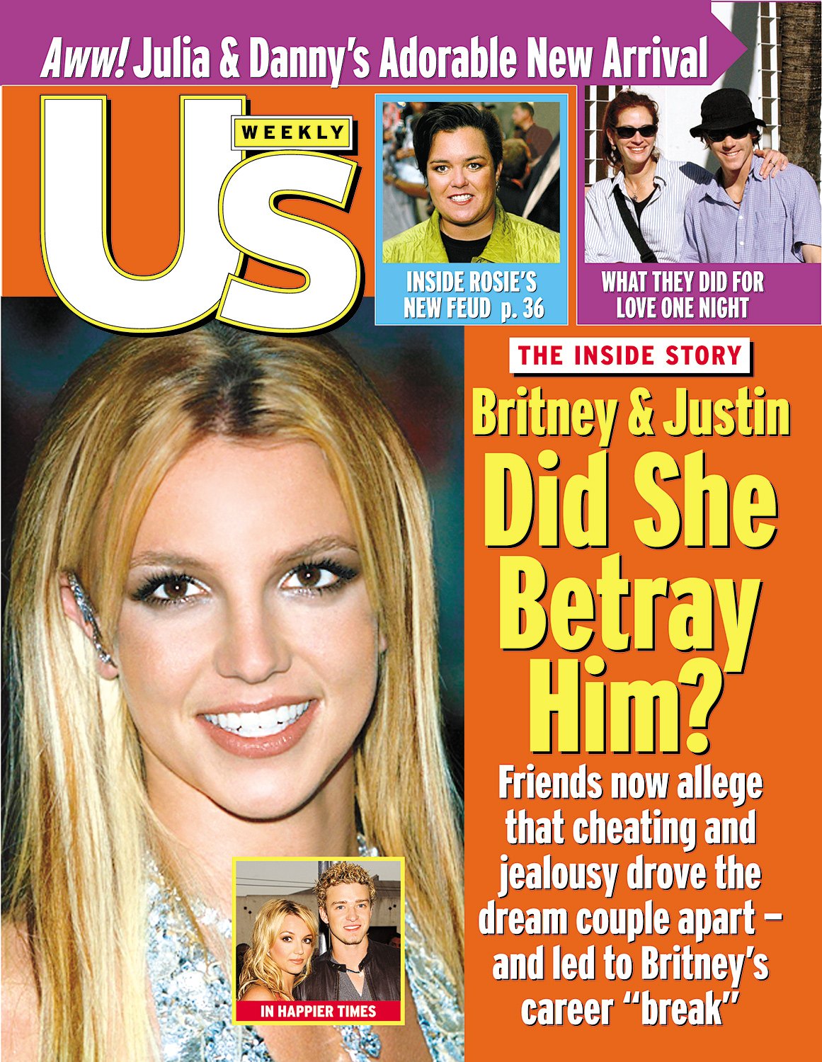 US Weekly tabloid magazine cover blaming Britney Spear over breakup with Justin Timberlake. 