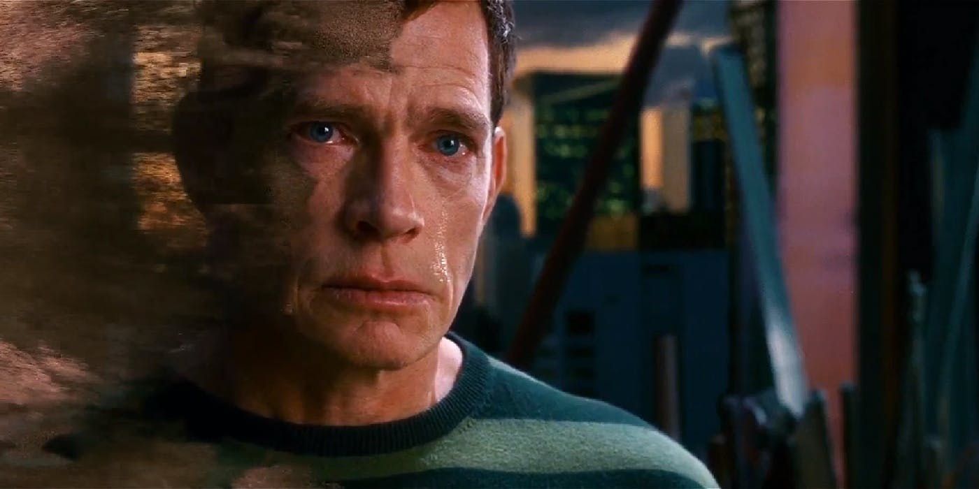 Raimi, Sam, dir. Spider-Man 3. 2007. Sandman flies away.