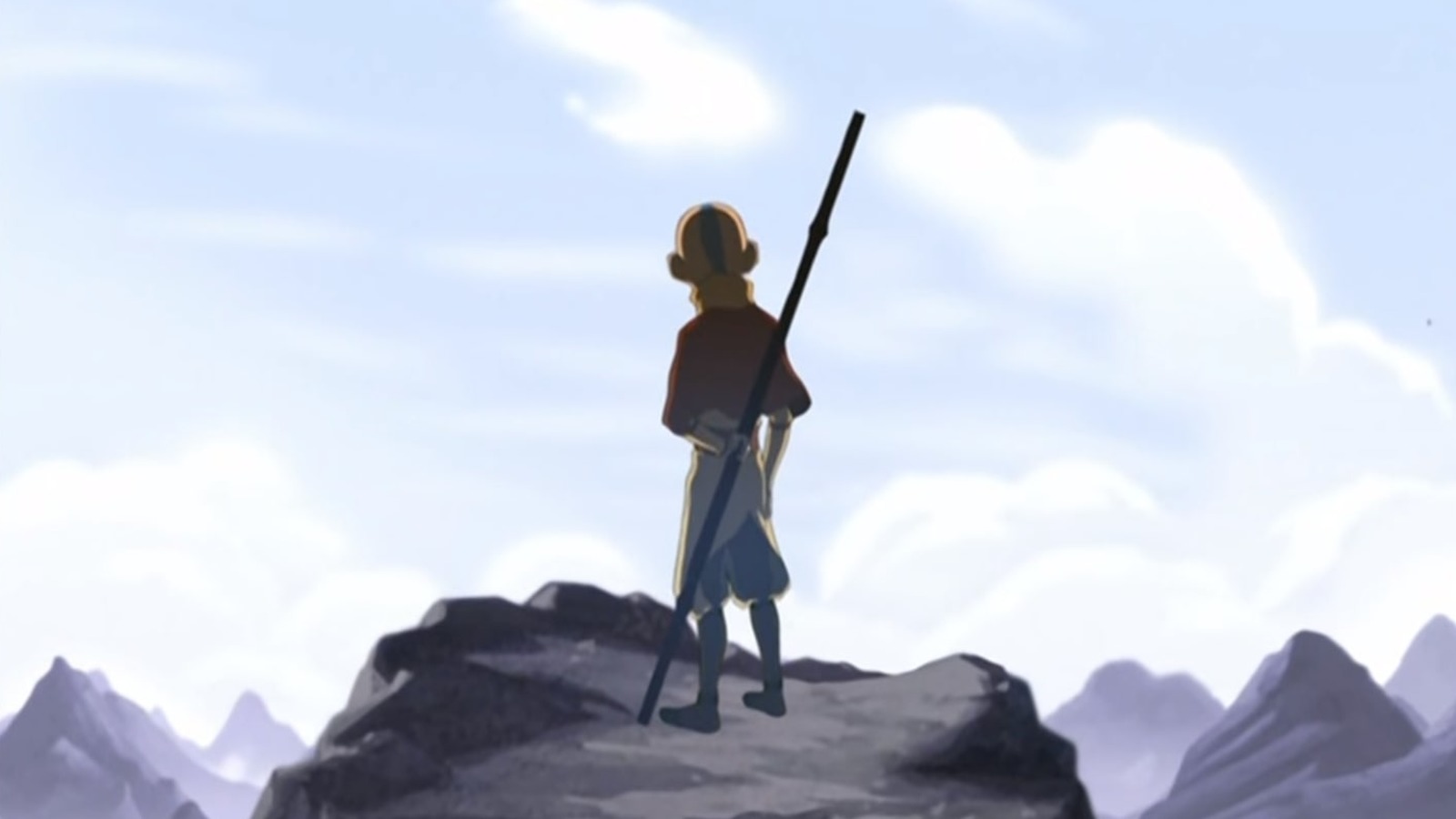 Aang looking over the cliffs.