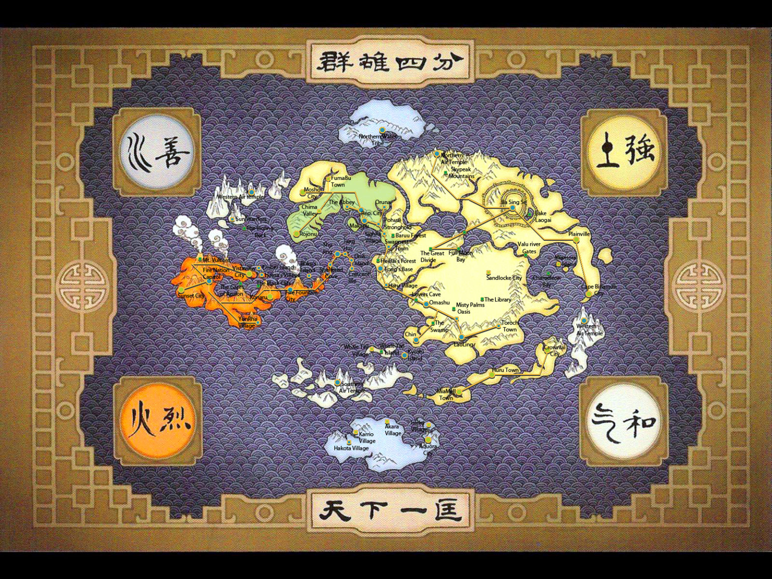 avatar the last airbender map in real world