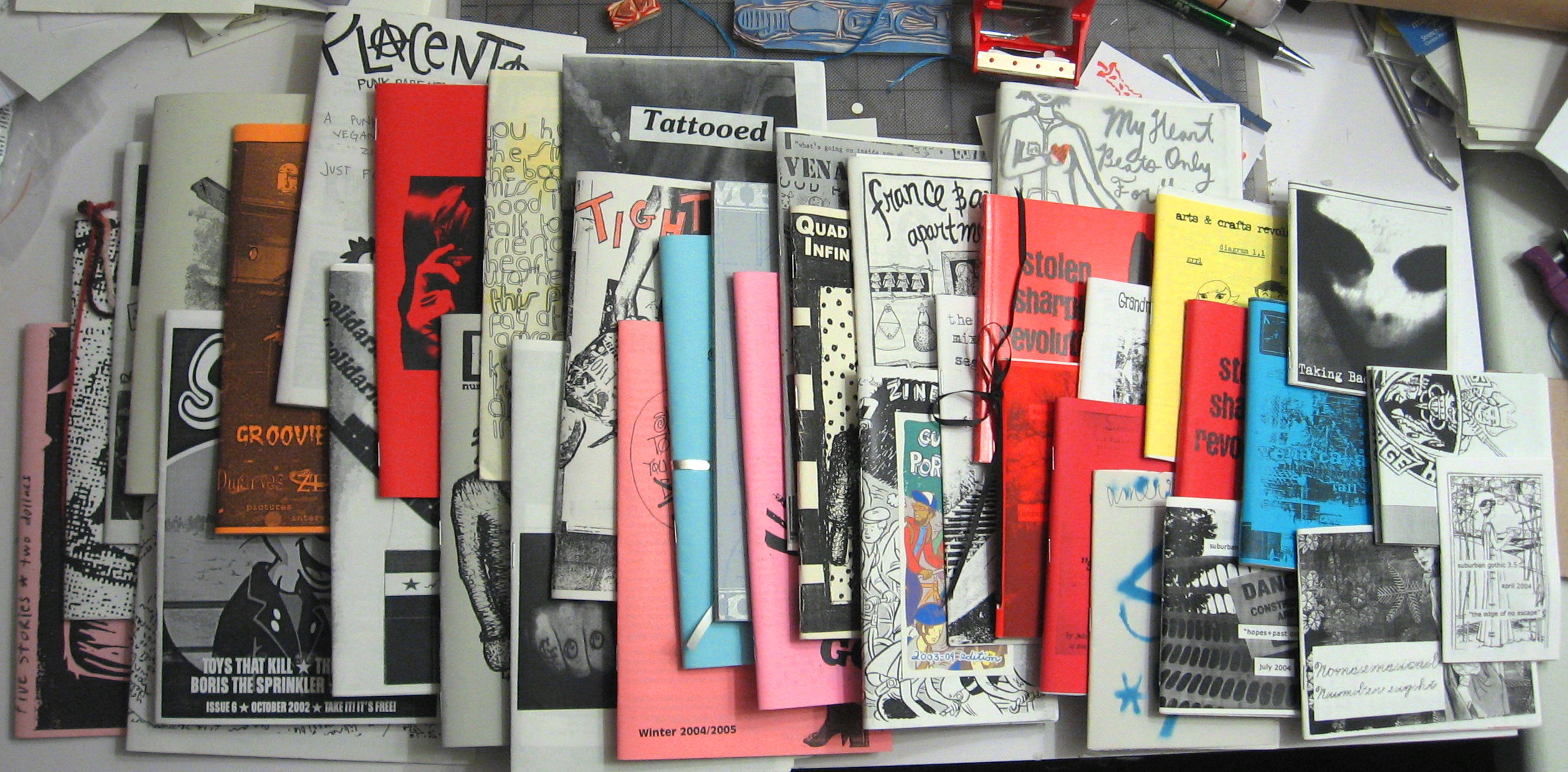 A punk music fanzine collection. (Source: sweetie pie press. Flickr.com. 2011.)