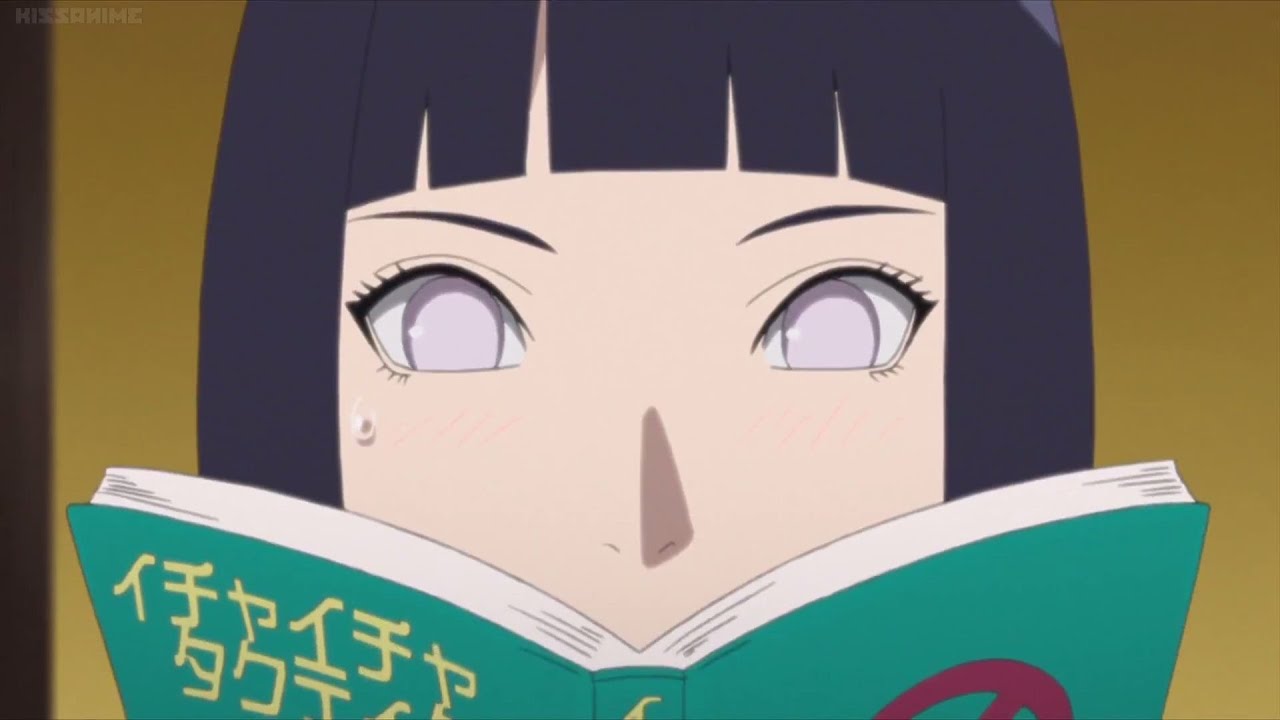 Hinata (Naruto/Boruto), reading the ever-popular Make Out book series. 