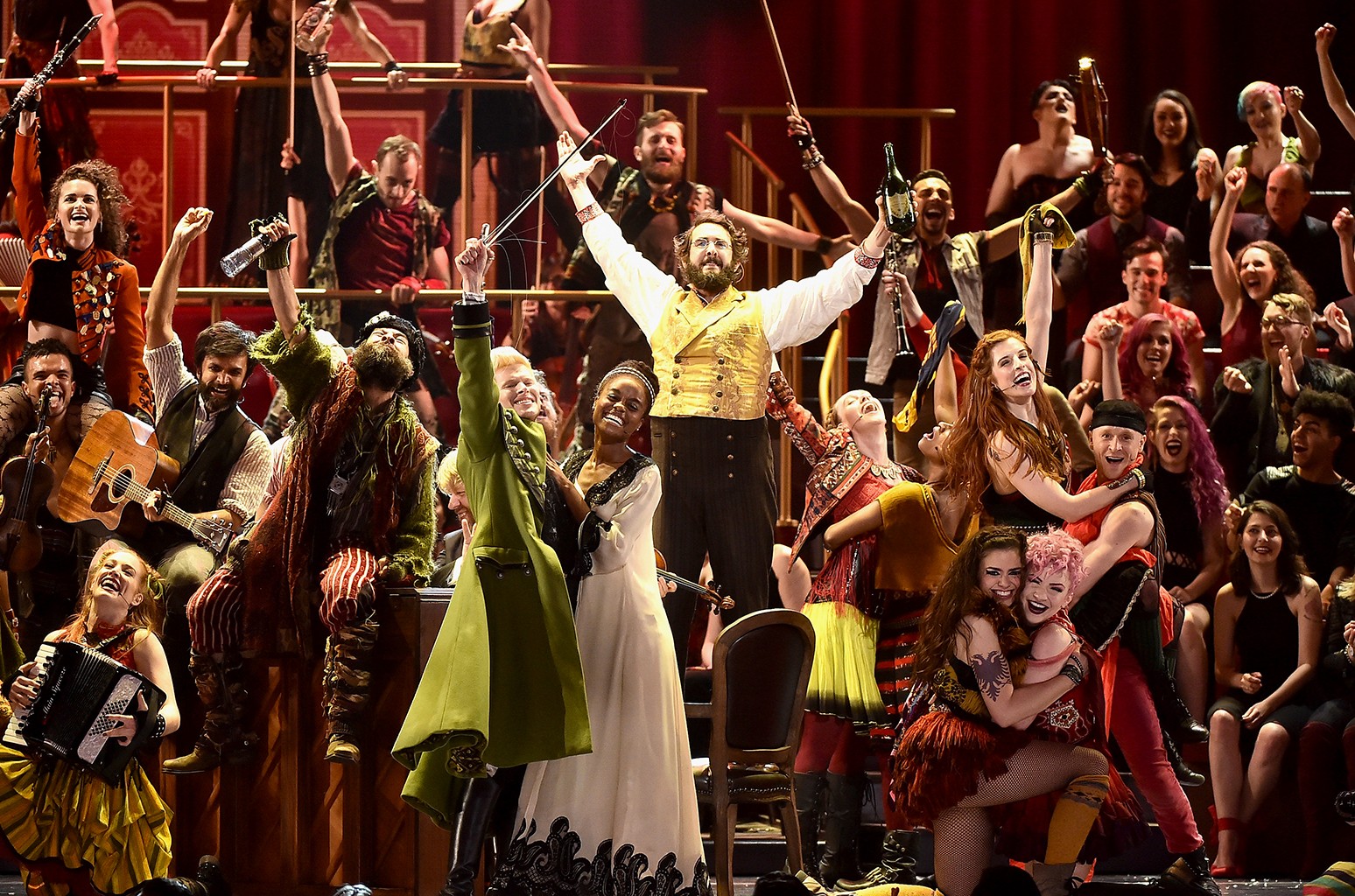 The cast of Great Comet finishes their performance at the 2017 Tony Awards