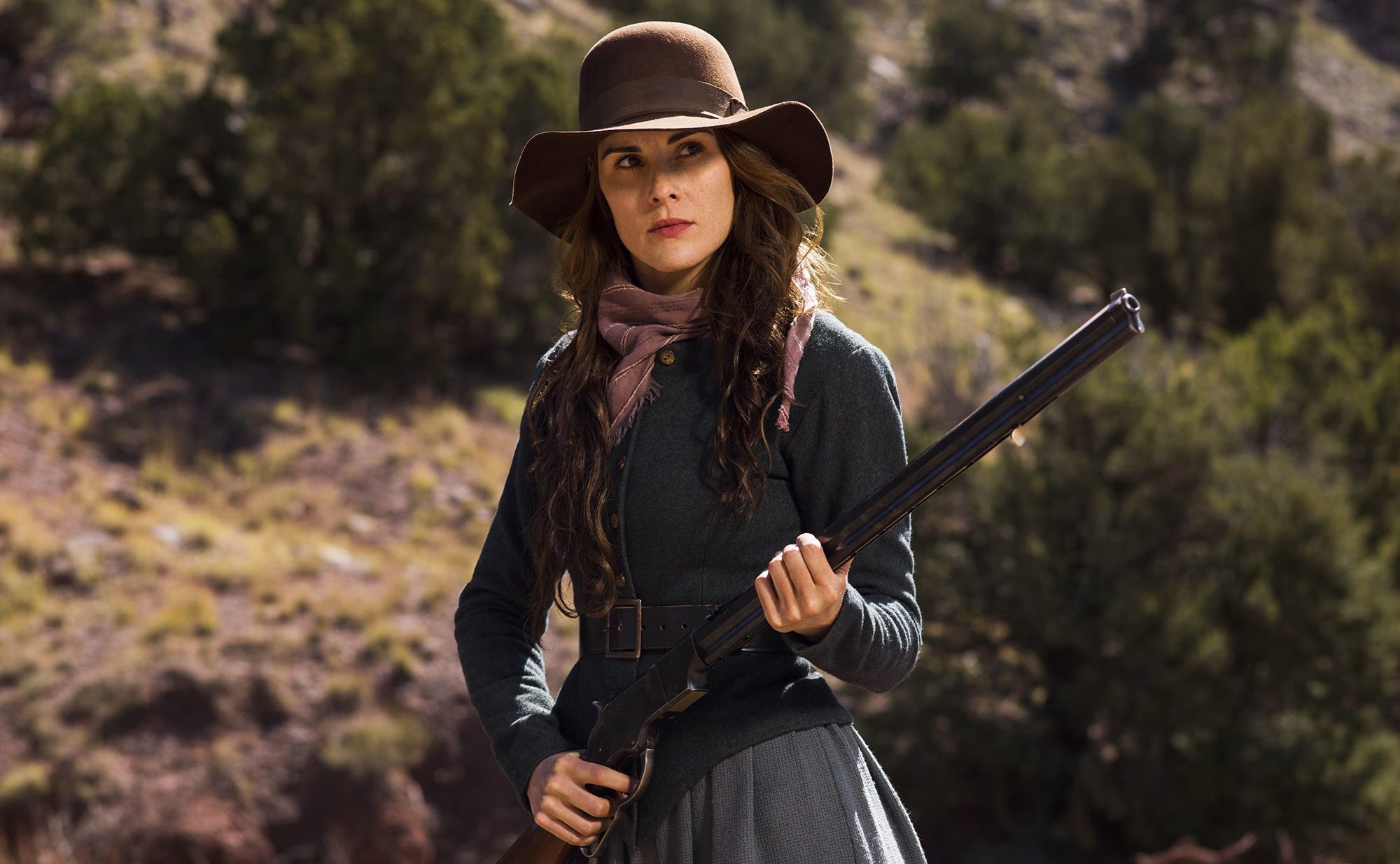 Godless. 2017. Netflix Entertainment.
Alice Fletcher points her rifle.