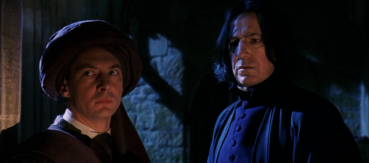 Snape and Professor Quirrel in the dungeon. 