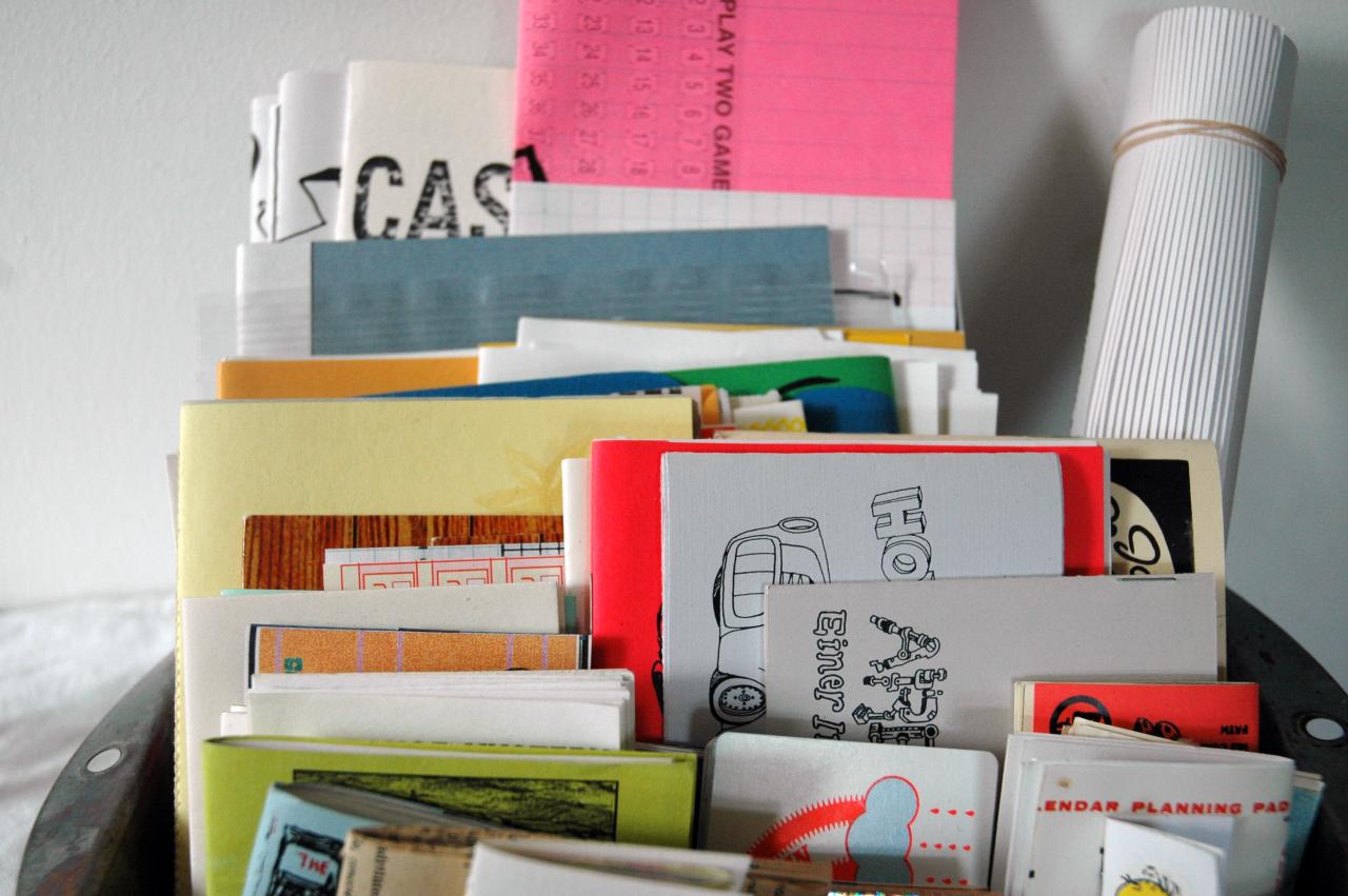 A fanzine collection. (Source: sweetie pie press. Flickr.com. 2011.)