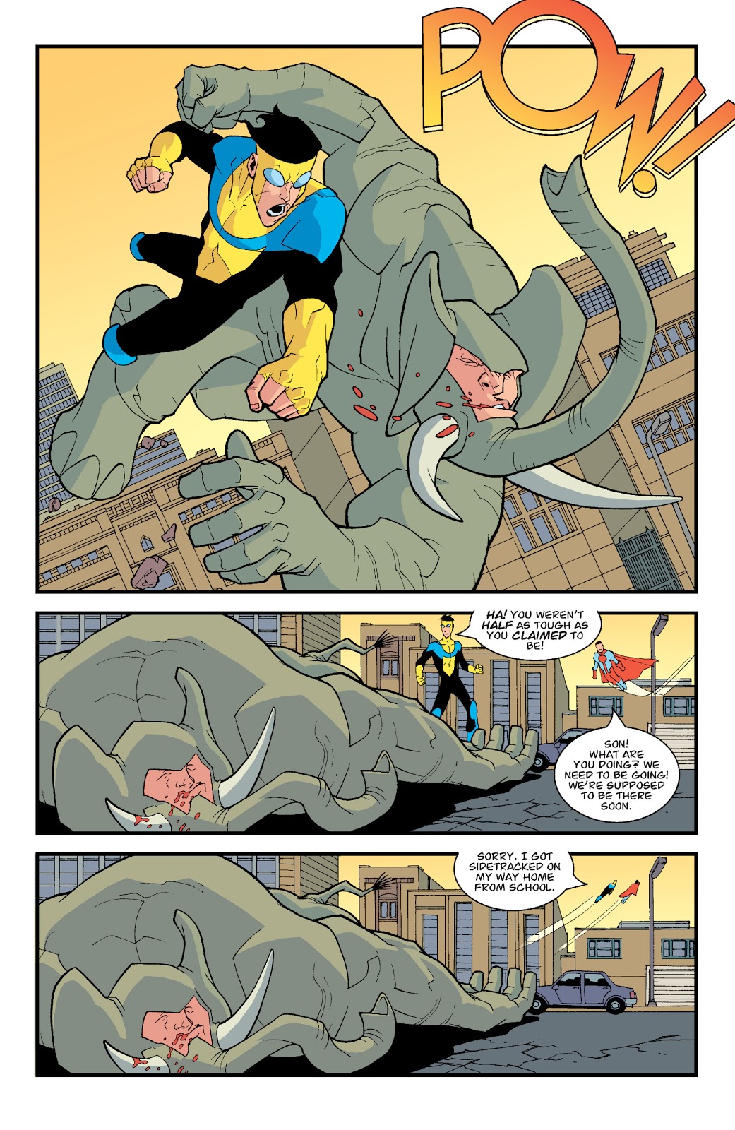 Invincible: Vol. 2 - Invincible takes down a villain with utmost ease.