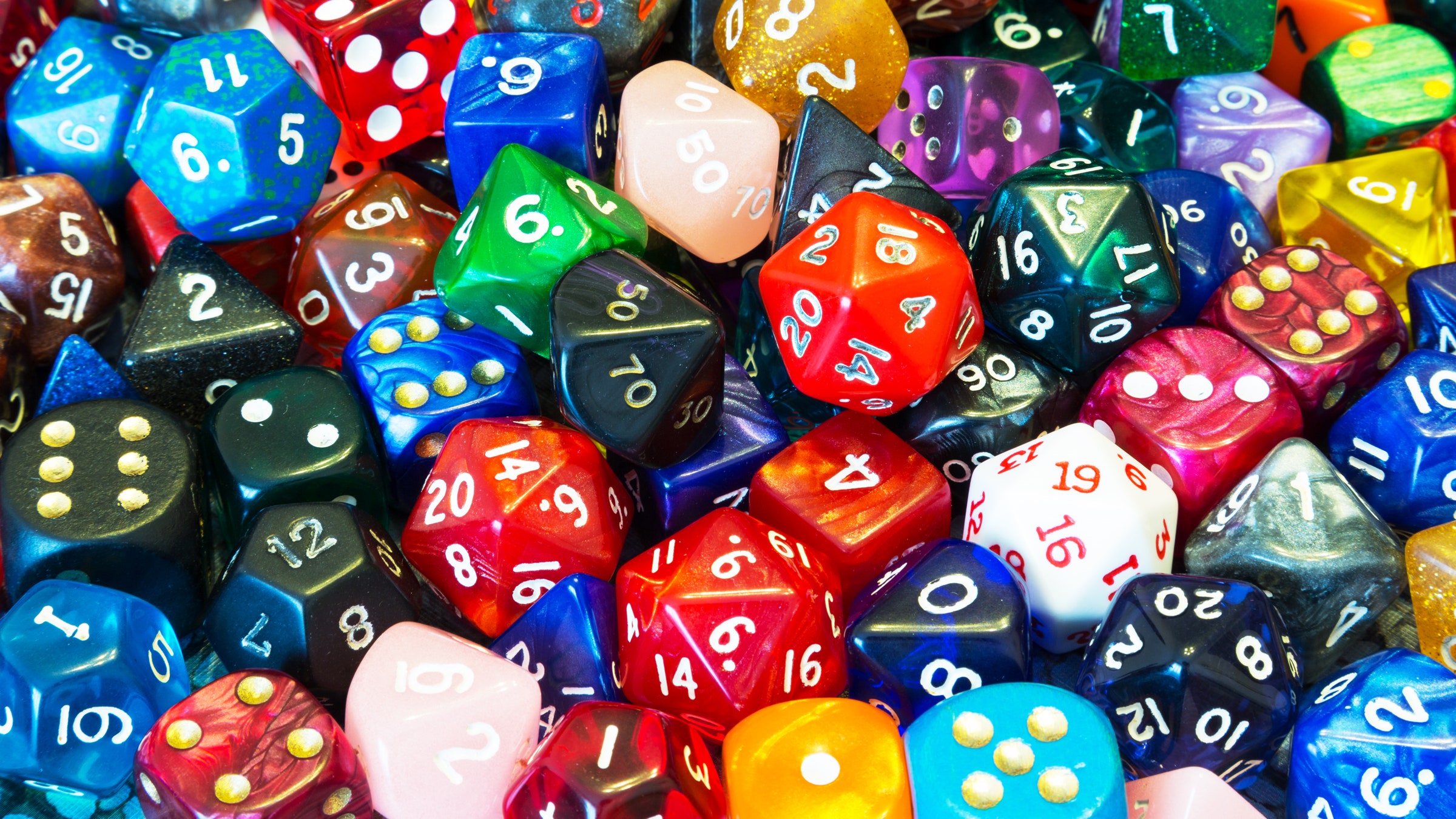 A pile of dice